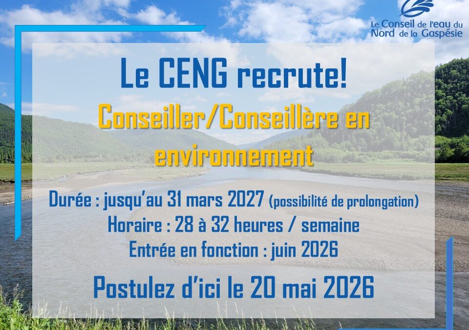 Offre d’emploi : Conseiller.ère en environnement